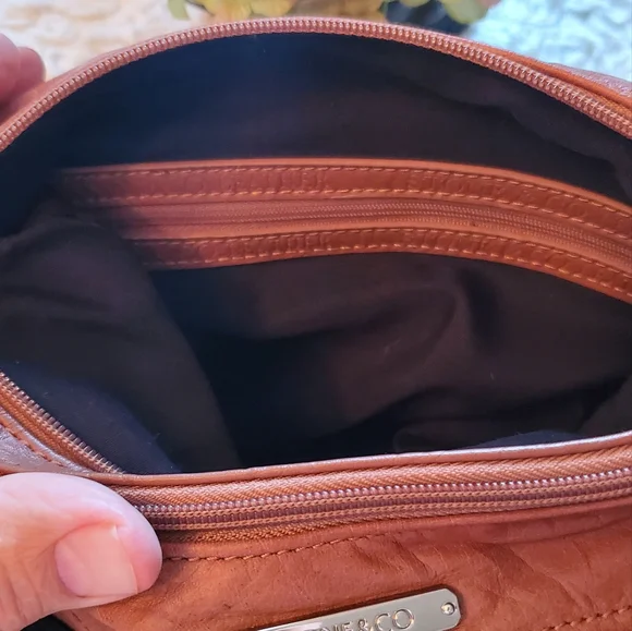 Leather stone and co. 2 color tone black and brown purse - Picture 4 of 4